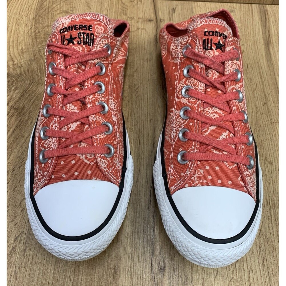 Converse Chuck Taylor All Star Ox Bandana Print Coral Canvas Shoes Womens 8 - Picture 4 of 12